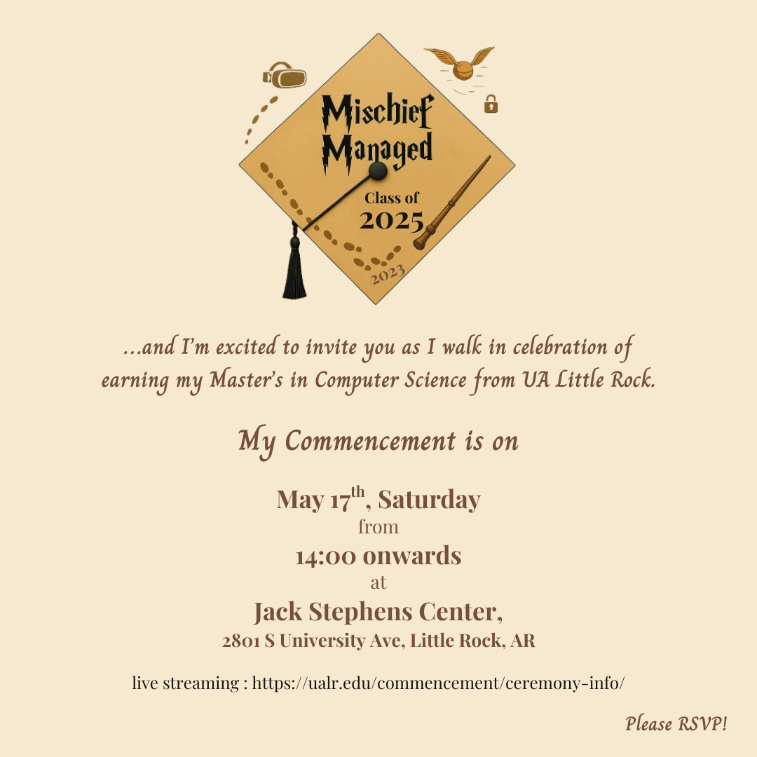Graduation invitation graphic using the cap illustration
