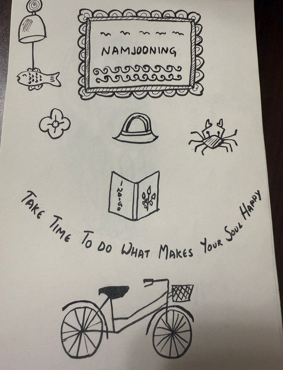 Early sketchbook page with small doodles
