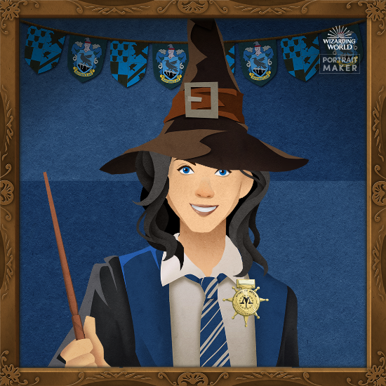 Ravenclaw self-portrait created with the official Wizarding World Portrait Maker